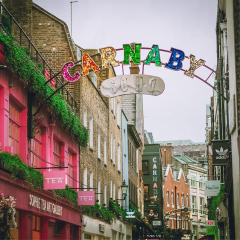 Capture some of that 'Swinging Sixties' spirit as you browse the shops along Carnaby Street, just over a ten-minute walk away