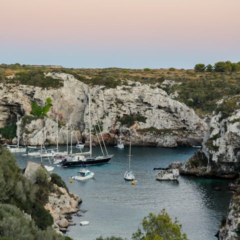 Explore Menorca's beautiful coast – a short drive away
