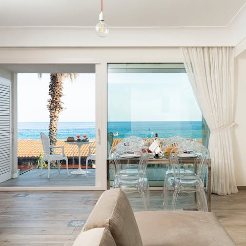 Enjoy wonderful sea views from the terrace and from inside