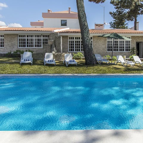 Go for a refreshing dip in the private swimming pool 