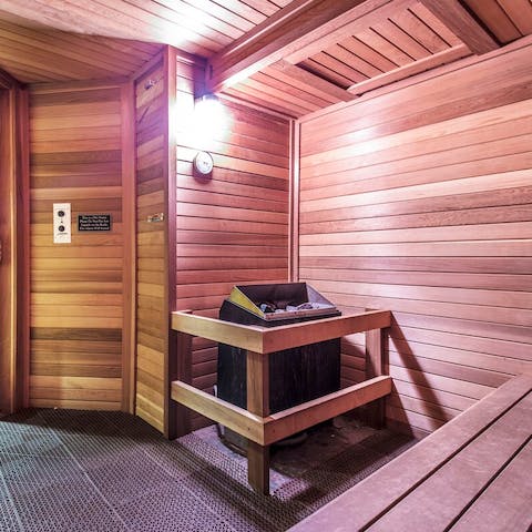 Relax in the sauna after a busy day