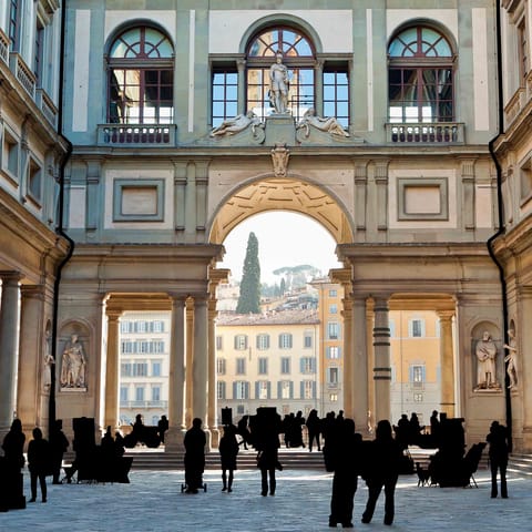 Visit the The Uffizi Museum and Gallery, only minutes away on foot