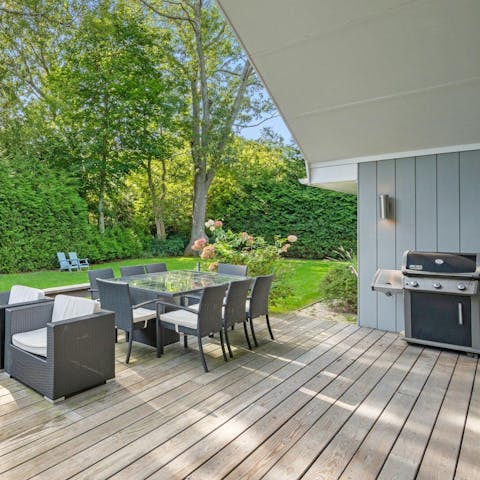 Light the barbecue and enjoy an alfresco dinner on the deck