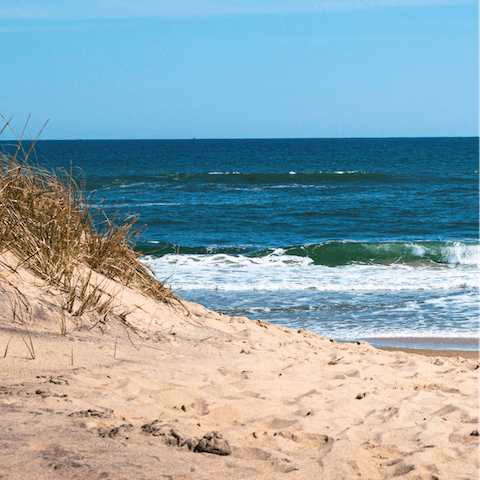 Take a drive to Atlantic Beach in Amagansett and sink your feet into the sand