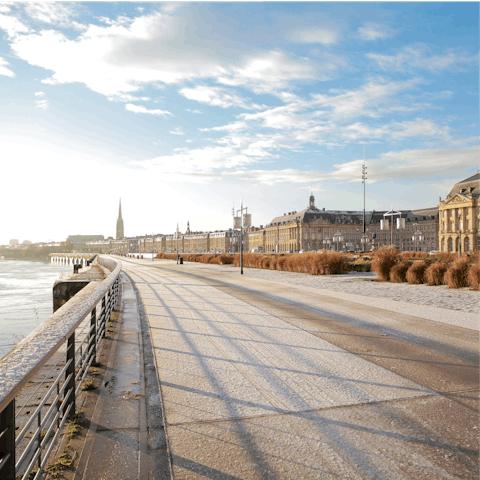 Stroll along the Garonne River, a short walk from your building