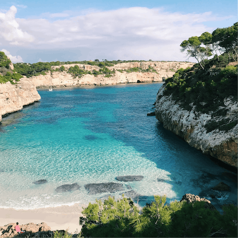 Explore the island's secluded coves and lesser-known beaches from your central base