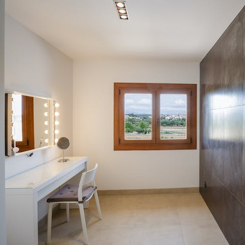 Preen and pamper yourself in the main bedroom's dedicated dressing room