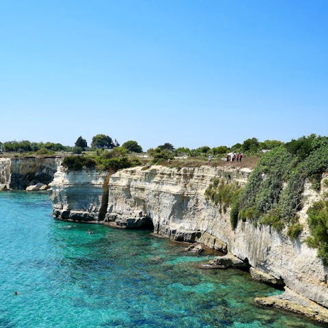 Explore Puglia's beautiful coast – the closest is just a stone's throw away