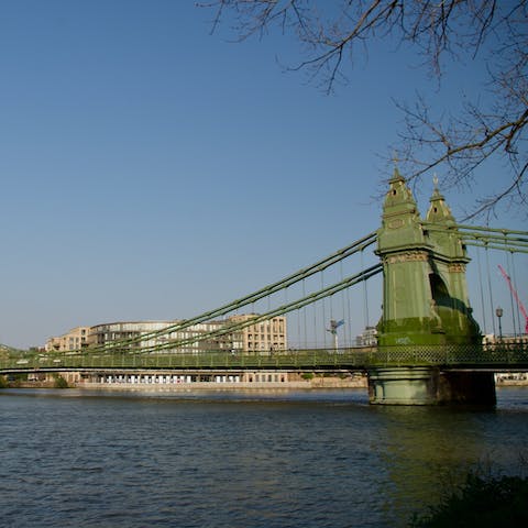 Take a fifteen minute scenic stroll along the Thames to Hammersmith