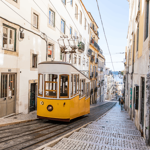 Stay a short walk from the famous Elevador da Bica