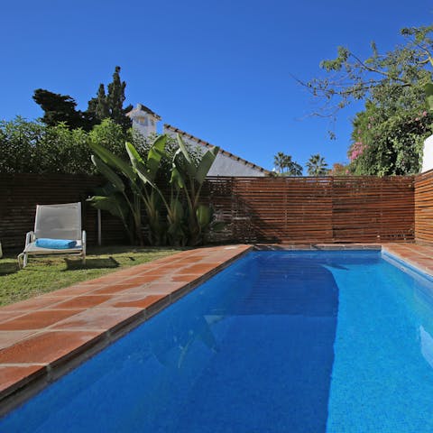 Enjoy a refreshing dip in your private pool to cool off in the Spanish sun
