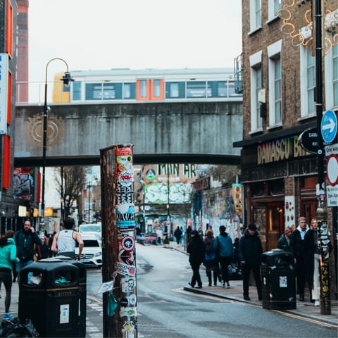 Explore Shoreditch's trendy bars and vintage boutiques right on your doorstep