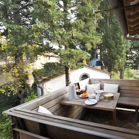 Sip your coffee on the private balcony as the quiet of nature surrounds you