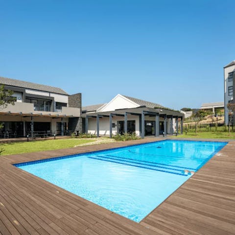 Cool off from the South African heat with a swim in the shared pool