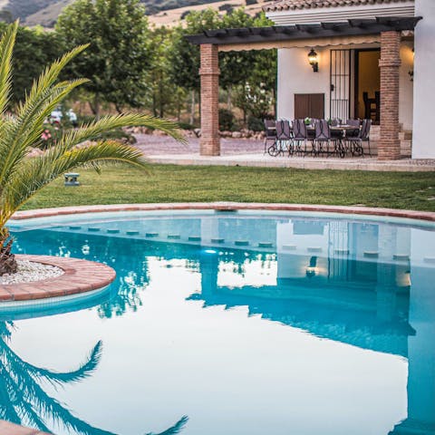 Take a dip in the private pool when the evenings are still warm