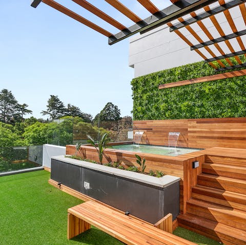 Cool off from the midday sun in the shared plunge pool