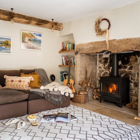 Light up the wood-burning stove for a cosy night in
