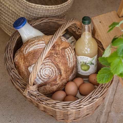 Savour the local goodies in the generous welcome hamper