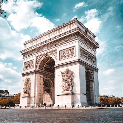 Visit Paris' world-famous Arc de Triomphe—just a ten minute walk away