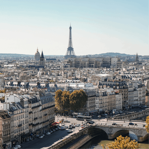 Begin your Parisian adventure at the nearby Eiffel Tower 