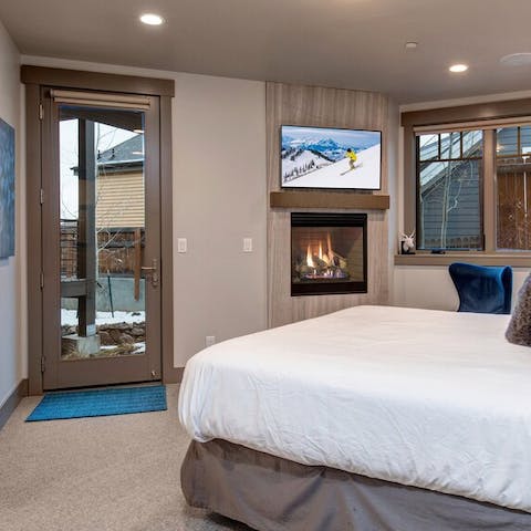 Feel cosy in the master suite with the fireplace