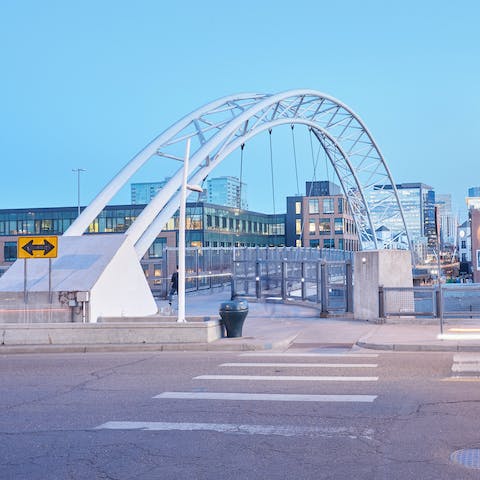 Walk across nearby Highland Arch Bridge to Commons Park 