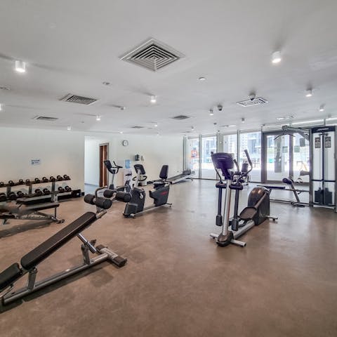 Start mornings with an invigorating workout in the shared gym