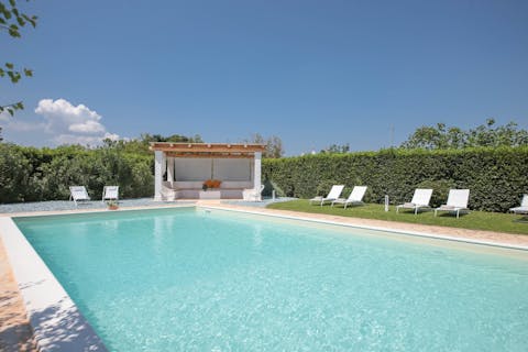 Soak up the sun by the private swimming pool