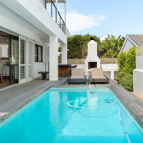 Cool off from the Cape Town sun in the private pool