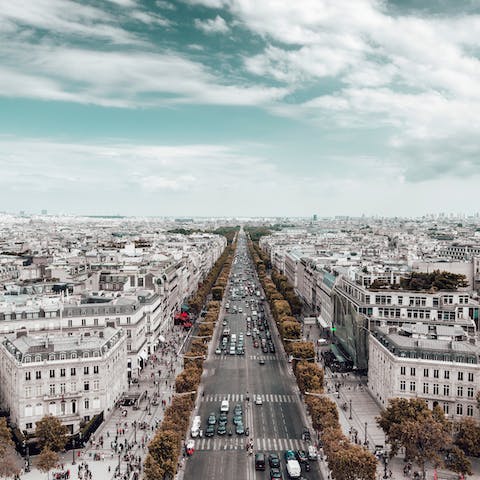 Peruse the famous tree-lined Champs-Élysées, a quick walk from your apartment