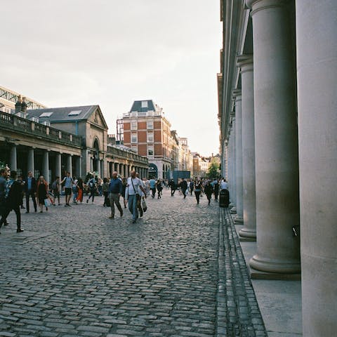 Wander down to Covent Garden in less than twenty minutes to visit the 