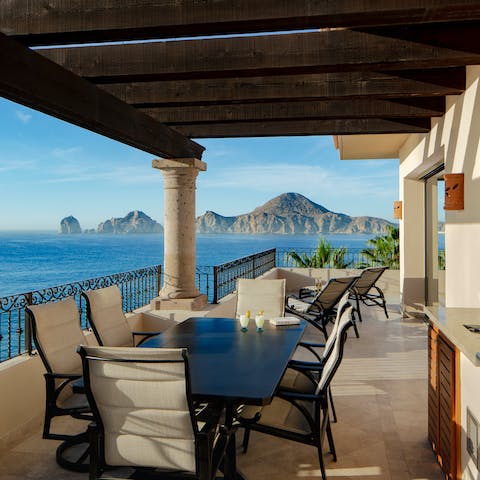 Dine with a view of the rugged Baja California headland