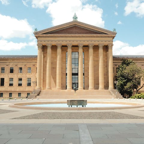 Browse the galleries in the Philadelphia Museum of Art, a fifteen-minute walk away