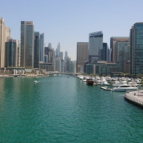 Stay in the beautiful seafront district of Dubai Marina 