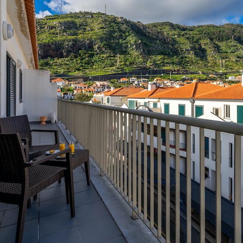 Start your day with a breakfast with a view out on your private balcony 