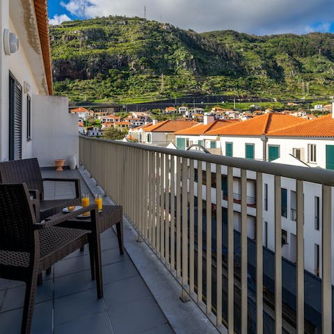 Start your day with a breakfast with a view out on your private balcony