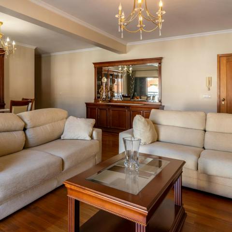Kick back and relax in the comfy living room