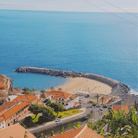 Take a five-minute stroll down to the beach
