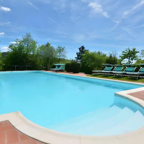 Laze away afternoons around the shared outdoor pool