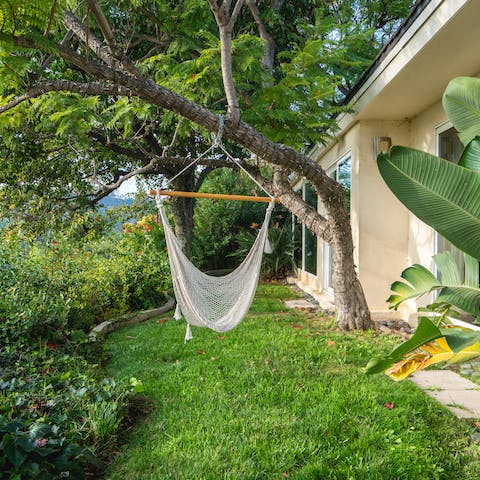 Retreat to the hammock for a moment's peace and quiet