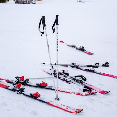 Walk to the ski lift and hit the slopes