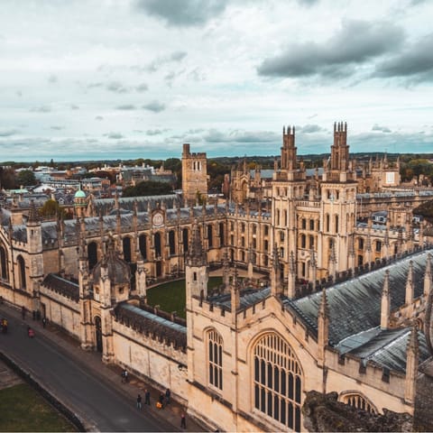 Hop on a train to historic Oxford – the train station is a ten-minute drive