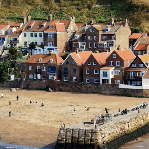 Put on your sun hat and take the fifteen-minute stroll to Whitby Beach