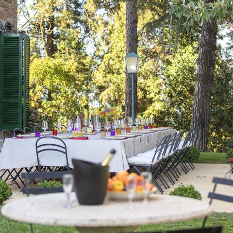 Gather on the terrace for an Italian feast