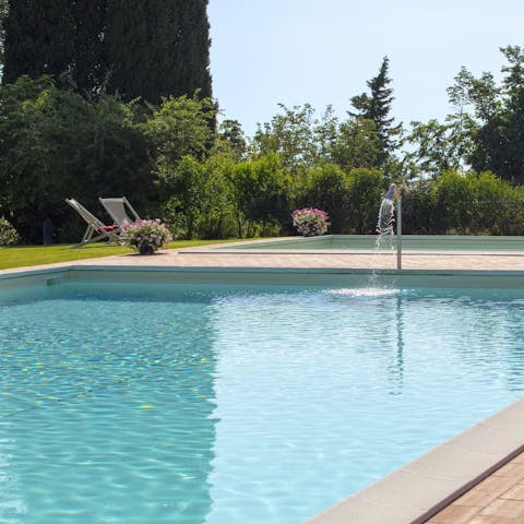 Cool off from the Tuscan sun with a dip in the pool