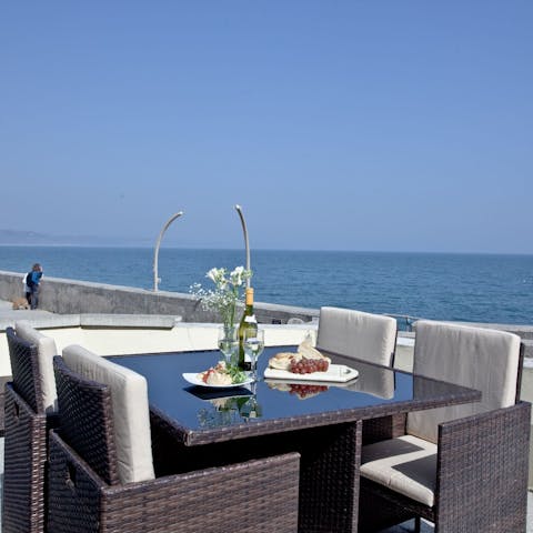 Make the most of sunny seaside days with the private terrace on the prom