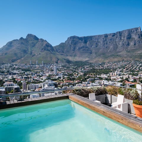 Stop mid-swim and soak up the unobstructed views of Table Mountain