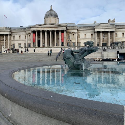 Head to Trafalgar Square, a four-minute stroll from this home