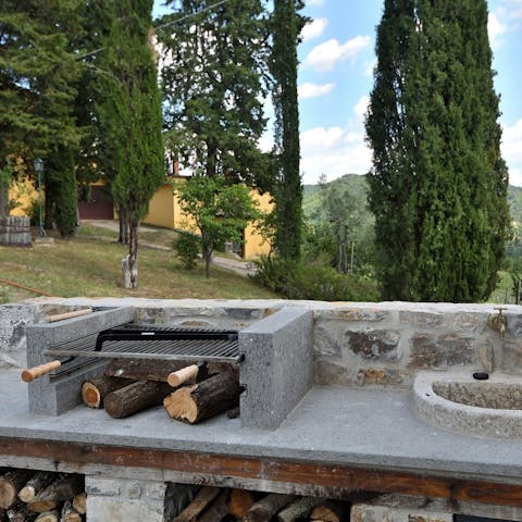 Cook rustic Italian feasts in the outdoor kitchen