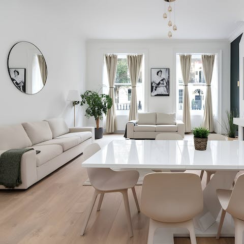 Soak up the views of Marylebone's smart townhouses over a lazy breakfast